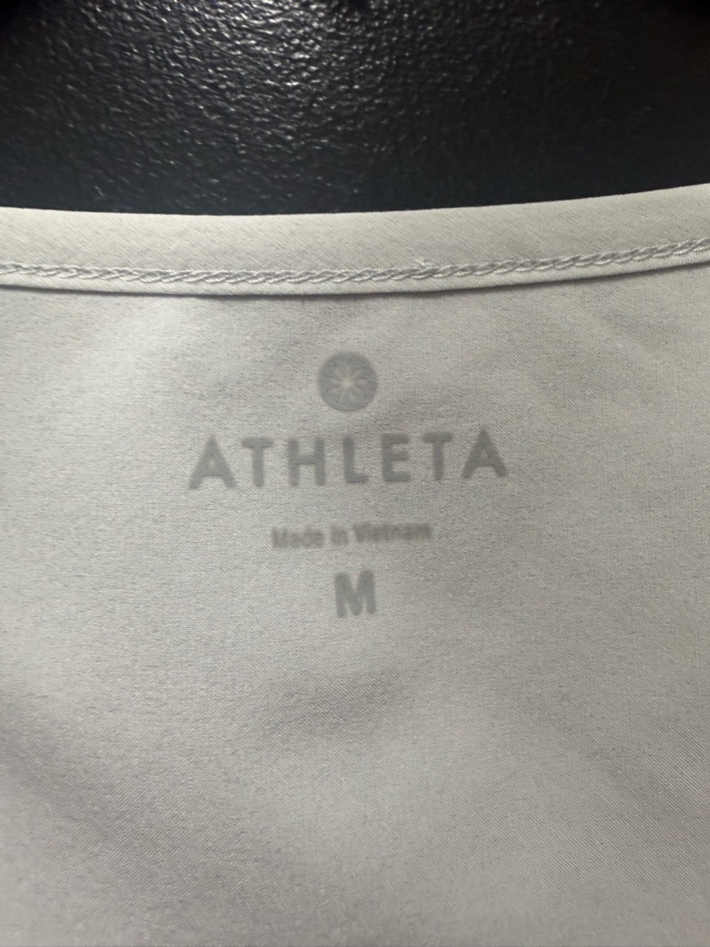Athleta White Gray Sleeveless Drawstring Waist Dress Medium - Picture 2 of 4
